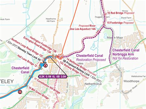 Chesterfield Canal (Restoration) Maps – FREE – Waterway Routes