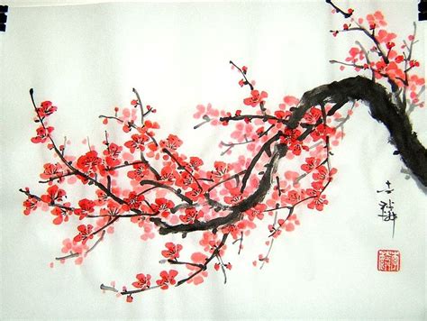 traditional japanese cherry blossom art - Clip Art Library