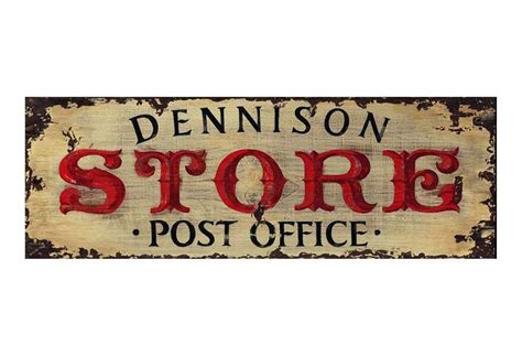 Customizable Dennison Store Post Office Vintage Style Wooden Sign - Personalized Retro Wood Sign