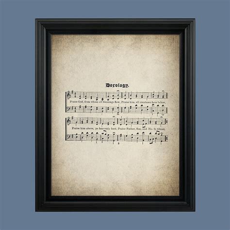 Doxology Hymn Print Sheet Music Art Hymn Art Hymnal | Etsy