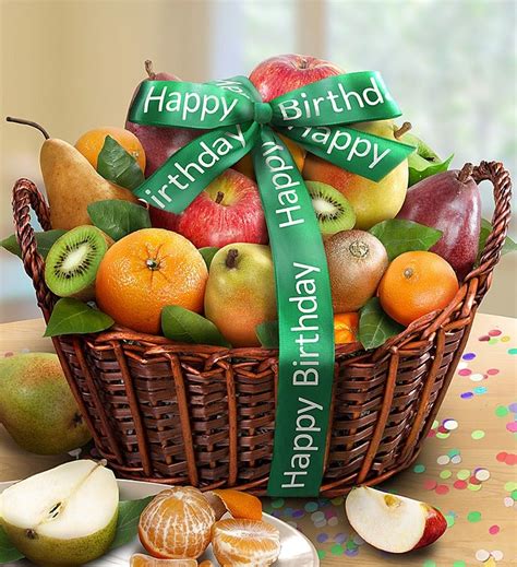 Happy Birthday Premier Orchard Fruit Gift Basket from 1-800-FLOWERS.COM