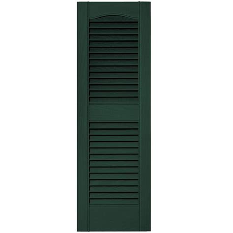 Builders Edge 12 in. x 36 in. Louvered Vinyl Exterior Shutters Pair ...