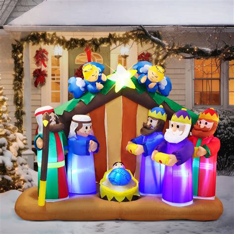 Amazon.com: Gemmy 36707 Christmas 7' Nativity Scene | Airblown Inflatable : Patio, Lawn & Garden