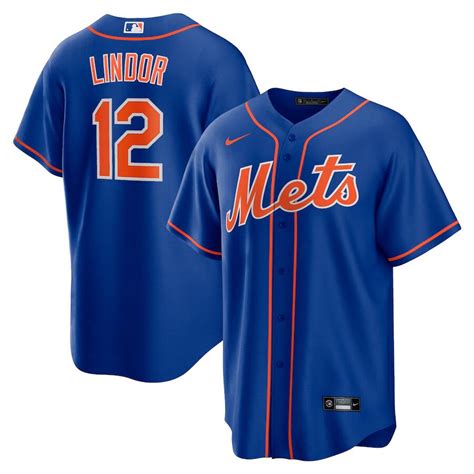 Men's New York Mets #12 Francisco Lindor Blue Stitched MLB Cool Base ...