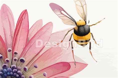 Cute Bee Watercolor Illustration Graphic by Designbird · Creative Fabrica