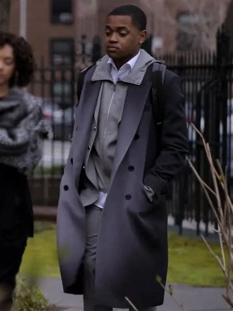 Power Book II Ghost S03 Tariq St. Patrick Gray Trench Coat