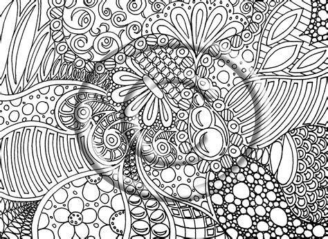 Printable Download Coloring Page, Hand Drawn Zentangle Inspired Abstract Zendoodle Doodle. $2.20 ...
