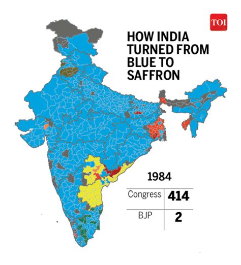 India Election Results: India's march from blue to saffron | India News - Times of India