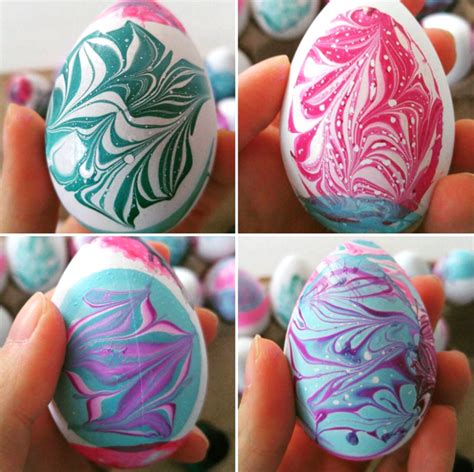 Water Marble Easter Egg Decorating - Crafty Morning