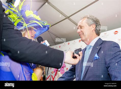 Greg Fischer Mayor Of Louisville talks with reporter on the Derby Red Carpet Stock Photo - Alamy