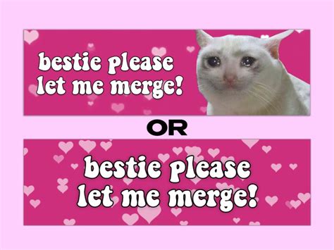 Bestie Please Let Me Merge Funny Gen Z Meme Y2K Pink Aesthetic - Etsy