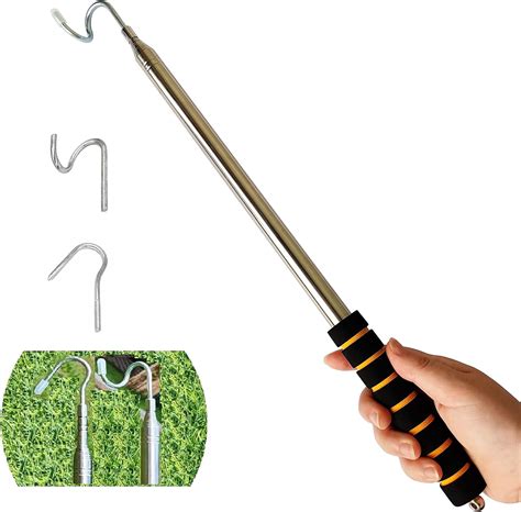 Bytcew Pickup Telescopic Push/Pull Rod Pole with Two Hooks Extends to ...