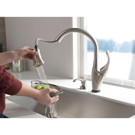 Delta Addison Touchless Single Handle Standard Kitchen Faucet with Soap Dispenser & Reviews ...