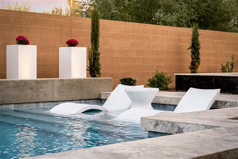 Silver Travertine Pool Deck in Chandler | Imagine Architectural Concrete