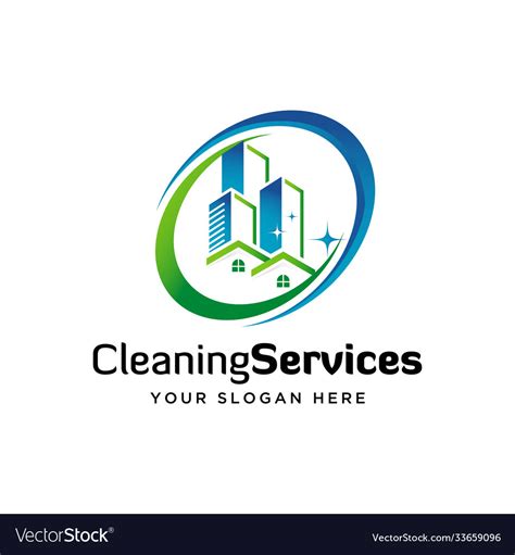 Cleaning and maintenance building logo design Vector Image