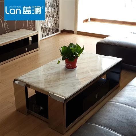 Blue Lan minimalist modern glass coffee table small apartment living room European style small ...