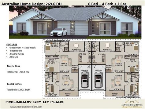 269.6 M2 or 2900 Sq Foot 6 Bedrooms Duplex Design 6 - Etsy | Duplex design, Duplex plans, Duplex ...