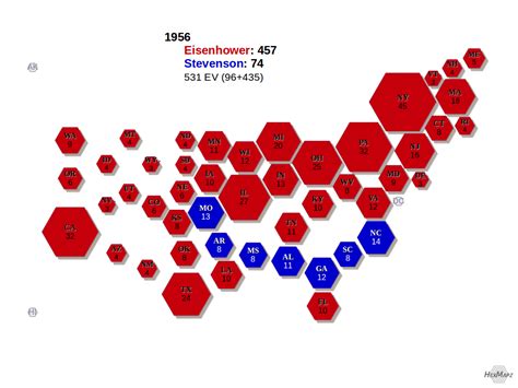 U.S. Electoral Map 1956 – HexMapz