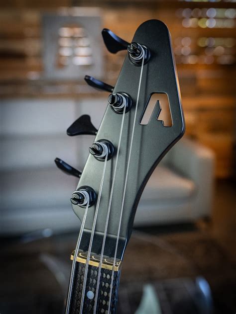 Orion Bass with Black Lucite Body and Black In-Line Aluminum Bass Neck – Aluminati Guitars