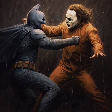 ZF Puhi Michael Myers Halloween fighting Batman fr by ZFPuhi on DeviantArt