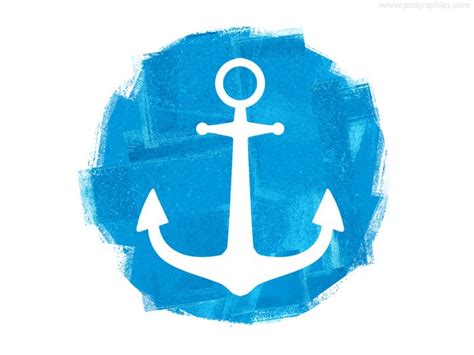 Blue anchor graphic (PSD) - PSDgraphics