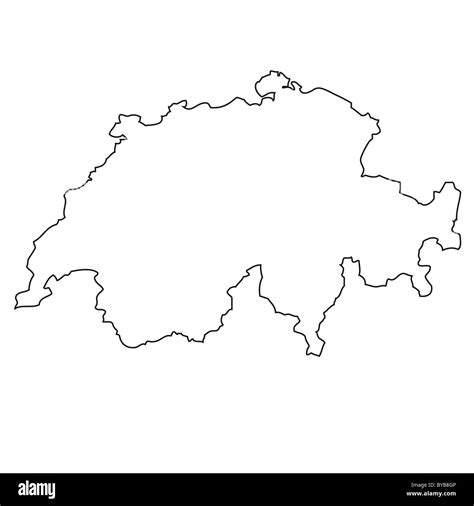 Outline, map of Switzerland Stock Photo - Alamy