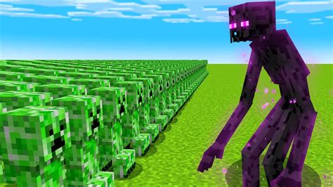 1000 CREEPERS vs MUTANT ENDERMAN (Minecraft Mob Battle) - YouTube