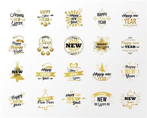 happy new year lettering card with twenty letterings 2463737 Vector Art ...