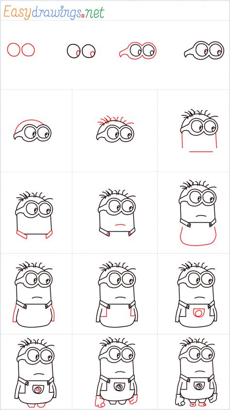 Minion Step By Step Tutorial Minion Drawing Easy Cartoon Drawings ...