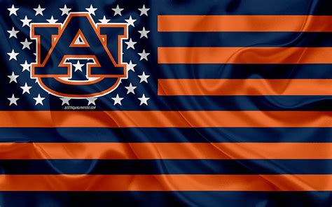 Auburn Tigers, American football team, creative American flag, blue ...