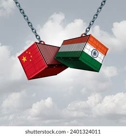 India China Trade War Rivalry Economic Stock Illustration 2401324011 ...