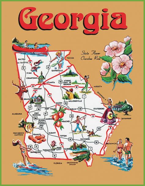 State And County Maps Of Georgia | Printable Road Map Of Georgia Usa ...