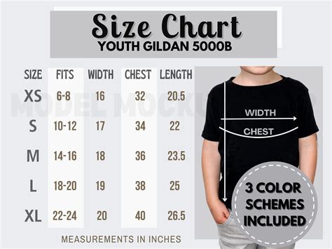 Gildan Youth Size Chart Girls | edu.svet.gob.gt