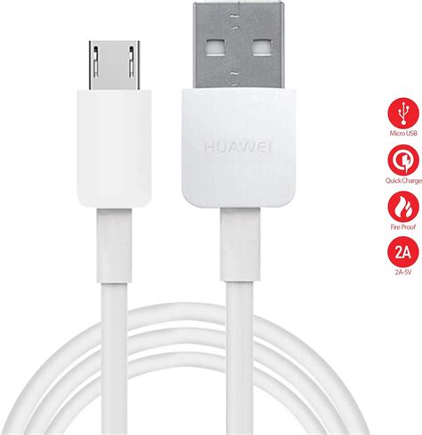 Y550 Mate7 Genuine Huawei White Micro USB Sync Data Charge Cable Bulk Pack 1.0m Suitable For ...