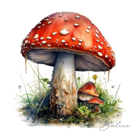 Toadstool Clip Art 12 High Quality Images Digital Planner, Watercolor ...