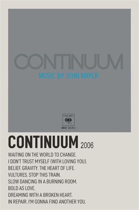 Continuum John Mayer | John mayer, John mayer poster, John mayer album