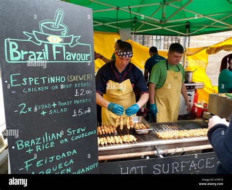 Chefs prepare Brazilian street food at ESPETINHO Brazil Flavour stall ...