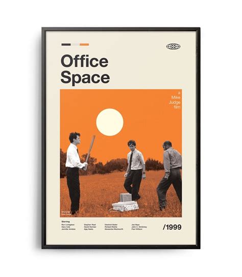 Mid-century modern Office Space movie poster - Weekend Poster