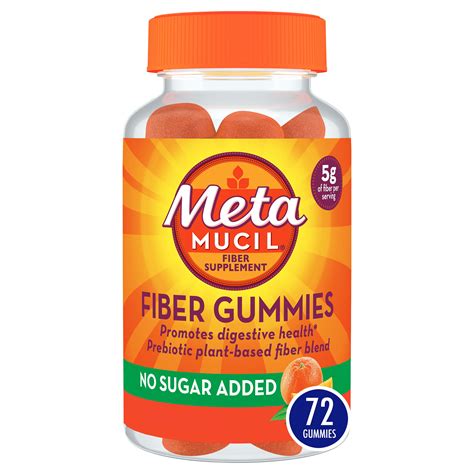 Metamucil Daily Fiber Gummies for Digestive Health, 5g Fiber Blend, 72 ...