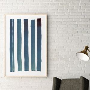 Minimalist Art, Blue Abstract Painting, Large Wall Art, Watercolor ...