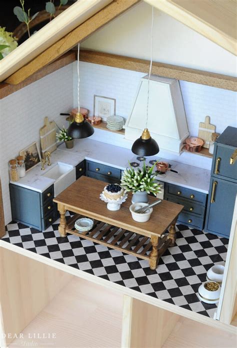 DIY Dollhouse Kitchen - How We Made our Cabinets for Our IKEA Dollhouse - Dear Lillie Studio