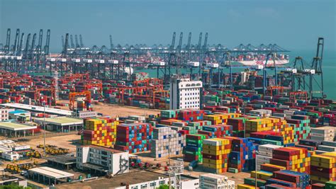 shenzhen container port timelapse china Stock Footage Video (100% Royalty-free) 9952202 ...