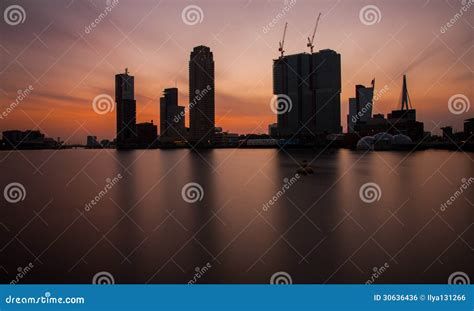 Rotterdam skyline stock photo. Image of river, building - 30636436