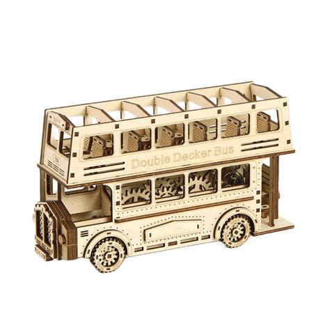 Double Decker Bus 3D Wooden Puzzle | DIY Mechanical Gears