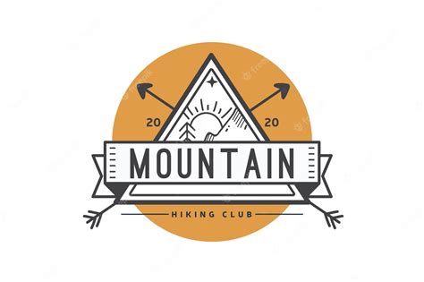 Free Vector | Hiking club logo template