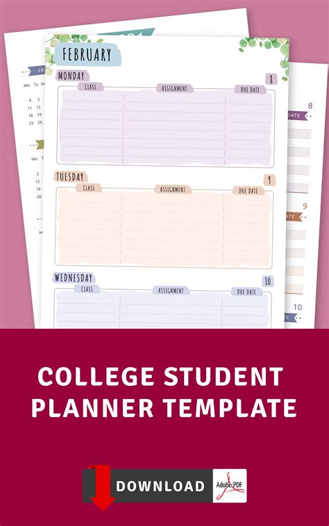 College Student Planner template is both simple and efficient. If you ...