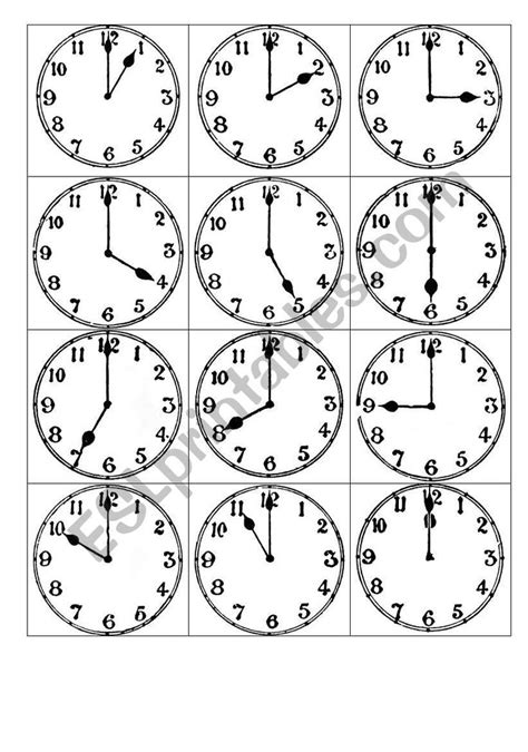 analog clock cards - ESL worksheet by Lorna_hux | Esl worksheets, Clock ...