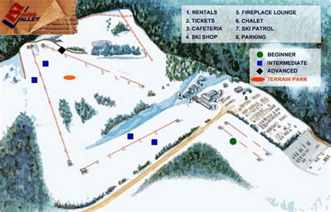 Swiss Valley Ski Lodge Ski Trail Map - Marcellus Michigan United States • mappery