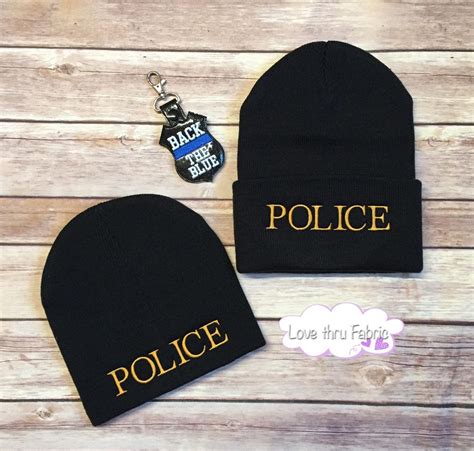 Police Skull Cap Police Beanie Embroidered Beanie | Etsy