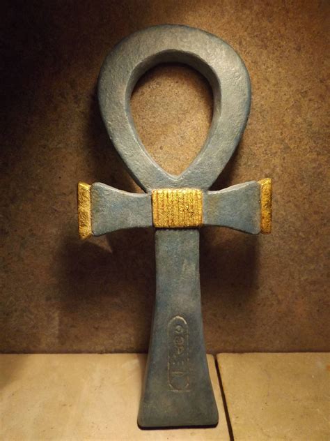 Egyptian art Ankh amulet.Large ceremonial size of the hieroglyph. Symbol of life